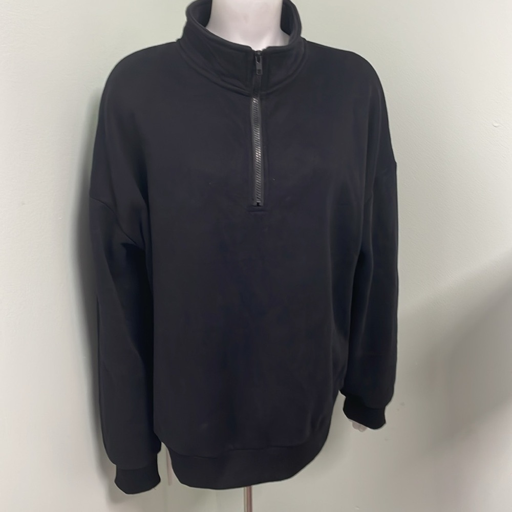 ANRABESS Half Zip Black Sweatshirt - Large NEW